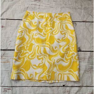 Kate Spade Florence Broadhurst Lemon Swirl Skirt Size 8
